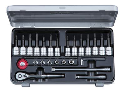 Набор торцевых ключей Torx с шестигранными битами Kyoto Machinery Tools TBT226TH (КТК) 6.3кв.Т-образный Torx/E-образный