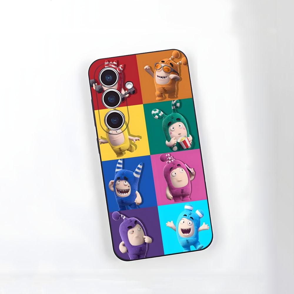 Cartoon O-OddbodsE Phone Case For Samsung S26 S25 S24 FE S23 S22 S21 Plus S20 Ultra Note20Ultra Black Soft Shell
