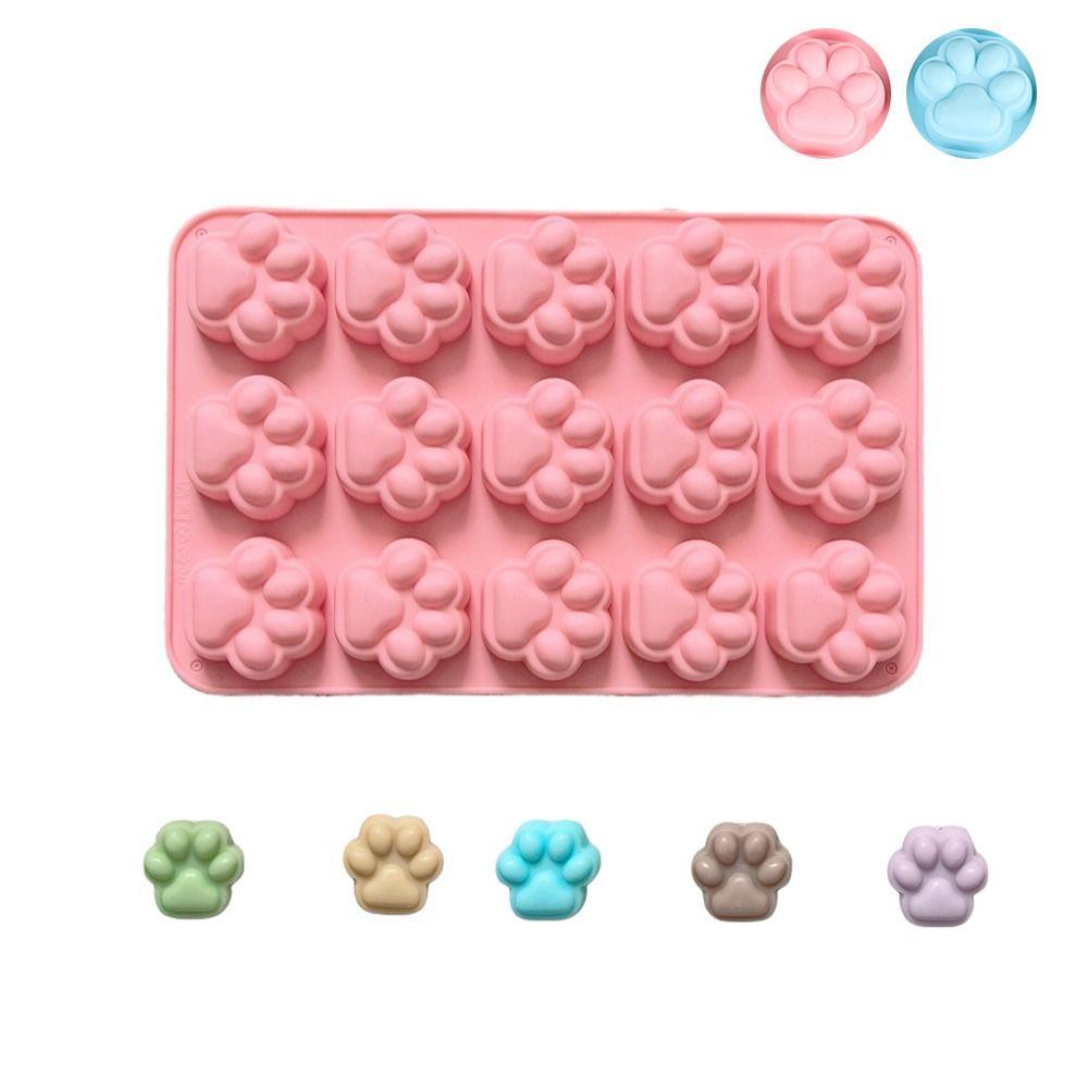 15 Cells Cat Paw Baking Cake Molds Food-Grade Silicone Pudding Mould Chocolate Mold Kitchen Tools
