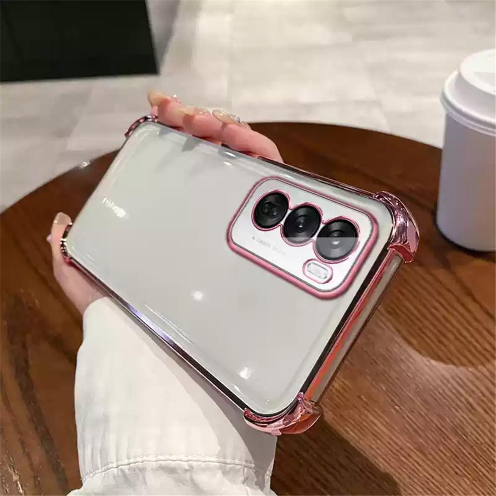 Luxury Shockproof Phone Case For OPPO Reno 12 Pro A16 A16S A17 A54S A53S A5 A9 2020 A36 A76 4G Soft Silicone Transparent Cover