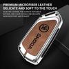ZPMG6 High Quality Leather Car Key Case Cover For Skoda Superb A7 Kodiaq Octavia A8 2021 Leather Shell Fob Holder Keyless Accessories