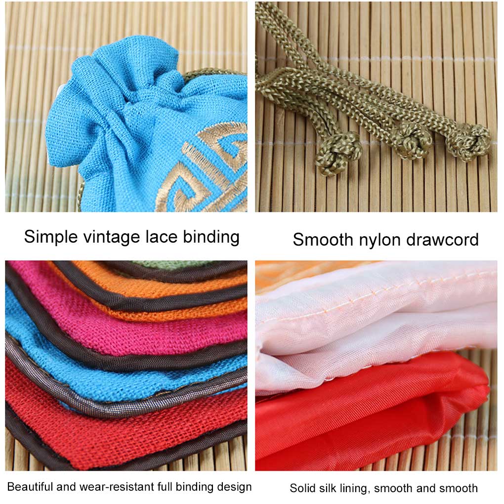 Маленький гладкий изысканный атласный вышитый мешочек для украшений с завязками, портативный подарочный мешочек для колец, цепочек, подвесок