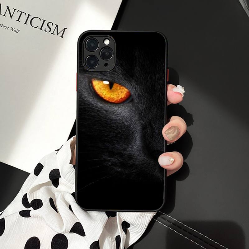 Черный кошачий глаз на чехле для телефона iPhone 11 12 13 mini pro XS MAX 8 7 6 6S Plus X 5S SE 2020 XR