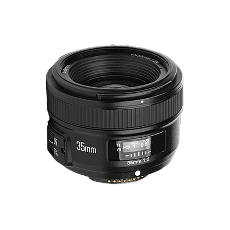 Автоматический широкоугольный светосильный объектив Yongnuo 35mm F2 для зеркальных камер Canon EF и Nikon F