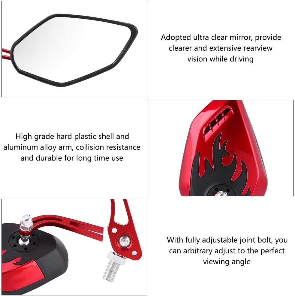 1 Pair Motorcycle Rear View Side Mirrors Auxiliary Rearview Mirror Universal Modified Parts For Scooter