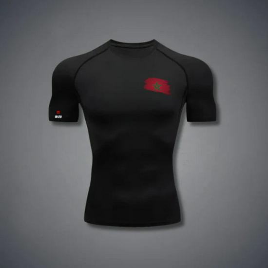 Мужские быстросохнущие компрессионные футболки: Высокоэластичная, влагоотводящая спортивная одежда для баскетбола, фитнеса и бега.