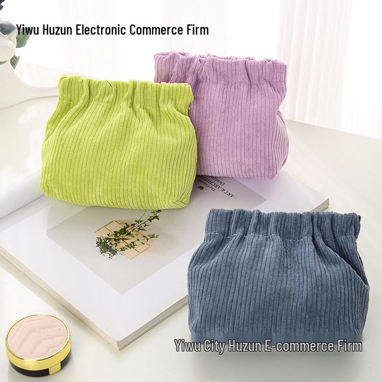 Вельветовый кошелек на кнопке для макияжа и украшений