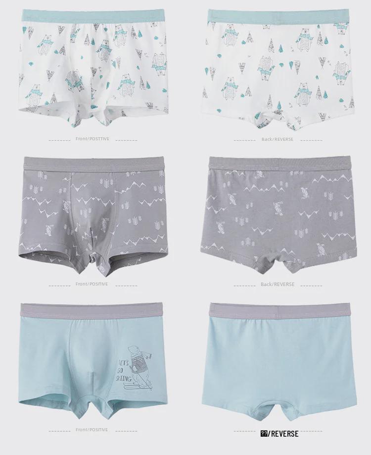 Детские хлопковые трусы-боксеры, 50 штук - Мультяшный дизайн для мальчиков-подростков