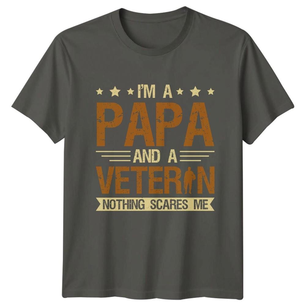 Im A Papa And A Unisexs TShirt Veteran Papa Military Fathers Day Gift For Him