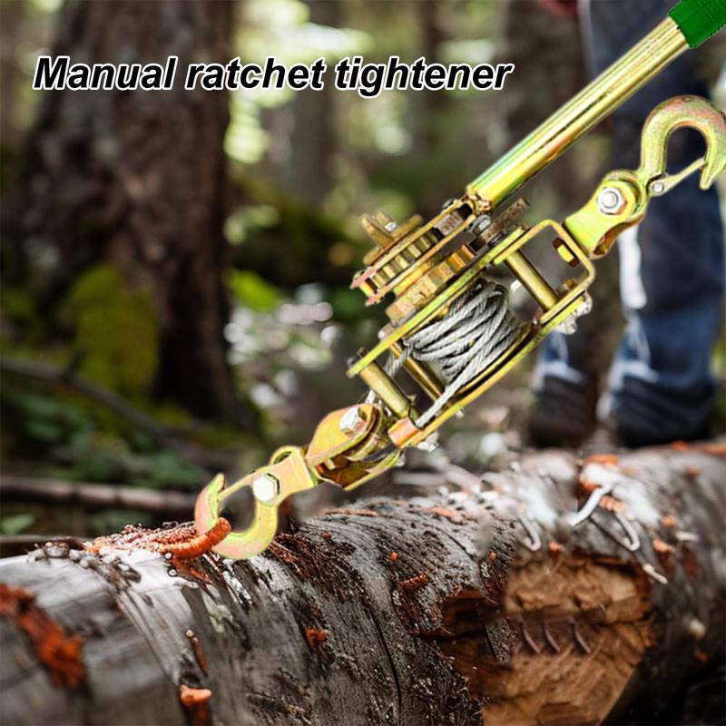 Wire Rope Tensioner sturdy Manual Ratchet Rope Tensioner 1-2T Machine Double Hook Hand Tightener For Emergency Pulling Car