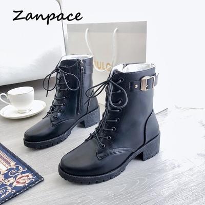 2024 Короткие женские сапоги зимние женские туфли до середины икры на высоком каблуке кожаные сапоги с подкладкой теплые женские хлопковые сапоги на платформе