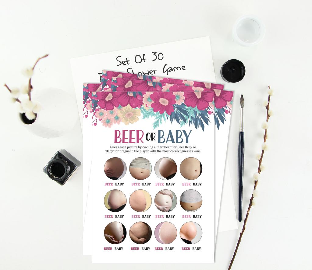 Inkdotpot Игра Пиво Или Ребенок Карточки для Игры на Вечеринке в честь Будущего Ребенка Принадлежности для Вечеринки Карточки для Активности Игры для Вечеринки в честь Будущего Ребенка Нейтральные по Полу Это Мальчик Или