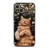 Роскошный мягкий чехол из ТПУ для iPhone 17 Air 16E 16 11 15 14 Pro MAX 12 13 7 8 Plus X XR XS SE 2022 Чехол с изображением цветов и кошки