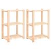 VidaXL 3-Tier Storage Shelves 2 Pcs 60x38x90 Cm Pine 150 Kg