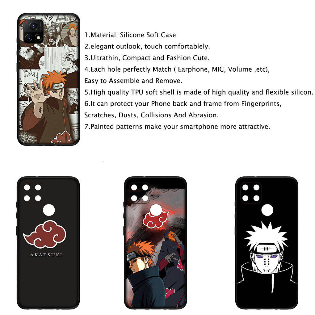 Чехол для iPhone 16 15 Xiaomi Redmi Note 14 13 12 11 Pro Max X 8 9 16e Samsung Galaxy S25 S24 S23 Moto G54 OPPO Huawei Аниме Пейн Акацуки Чехол для телефона