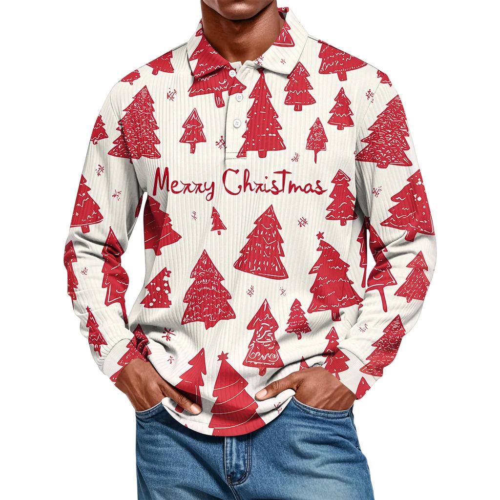 Men's Casual Style Solid Color Loose Shirt Long-sleeved Top