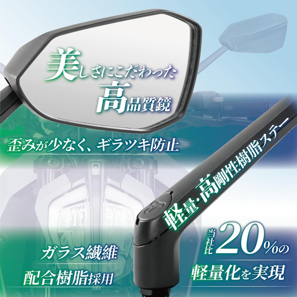 Зеркало мотоциклетное Tanax NA-001L, Зеркало Napoleon Ridge L, Алюминиевое зеркало, 0,4 дюйма (10 мм)