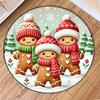 Пряничный человечек Круглый коврик С Рождеством Спальня Кухня Мат В помещении Напольный акцент Ванная Гостиная Дом Ковры