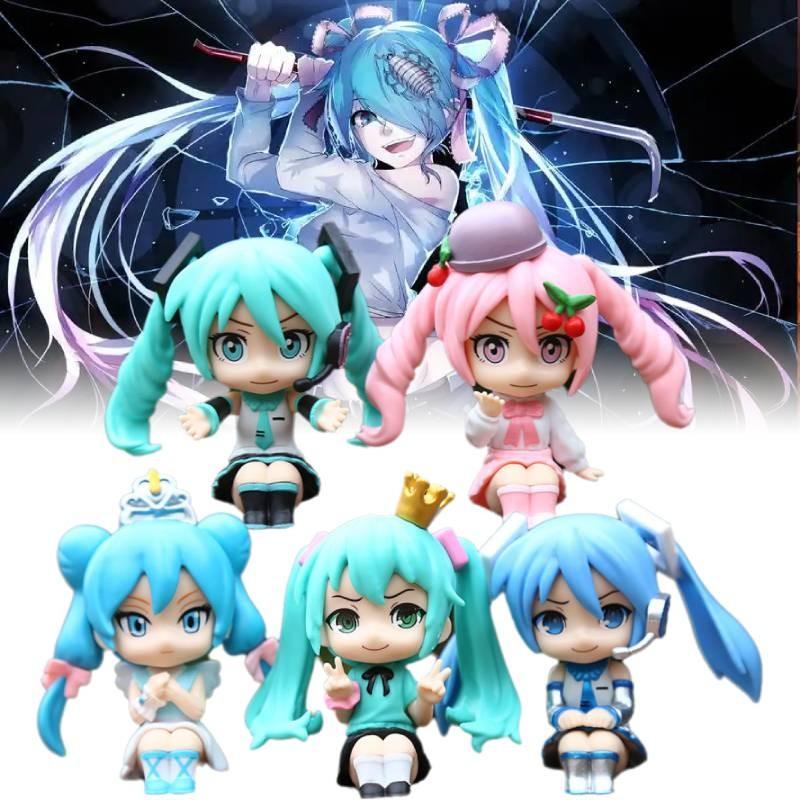 Miku Hatsune 5pcs Q Version Model Toy Cartoon Children Cake Baking Decoration