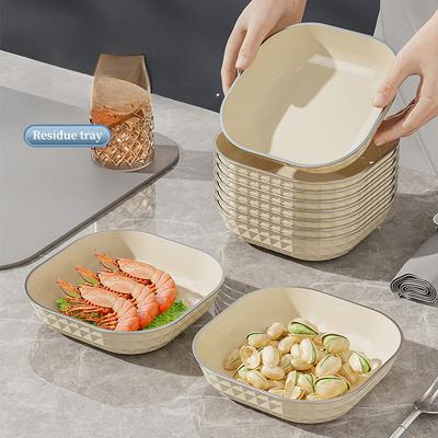 Блюдце для костей, Бытовая маленькая тарелка, Тарелка для закусок, Фруктовая тарелка, Тарелка для остатков костей и мусора на обеденном столе, Пластиковая тарелка для хранения