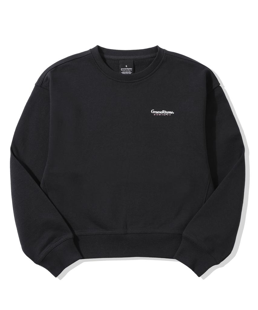 GROOVE RHYME Women'S) C100 3-Ply Terry New Location Chest/Back Logo Sweatshirt (Semi-Oversized Cropped Fit)(25 Years)(6 Colors) [Lrarctm511P]