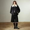 Женские плиссированные укороченные брюки широкого кроя Chuyu из смесовой шерсти