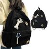 Trendy Aesthetic Backpack Lightweight Laptop Travel Daypack Star Pattern Bag Corduroy Bag Spacious School Bag for Women