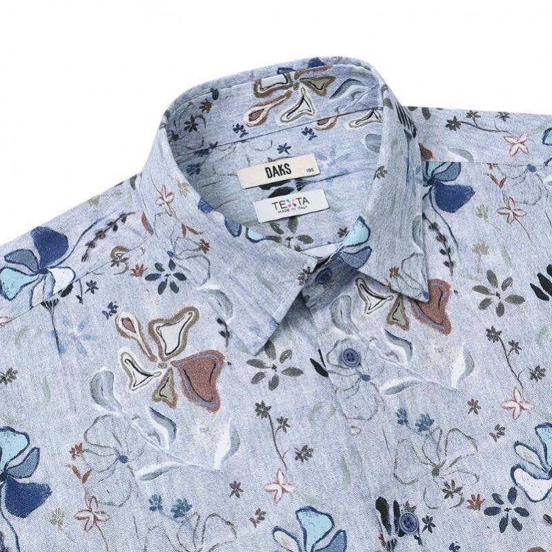 Daks Cotton 100 Floral Motif Regular Fit Casual Shirt Dma1shcl130b1