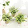 3pcs Potted Artificial Plant Fake Green Grass Leaves Artificial Simulation Plants Sets for Home