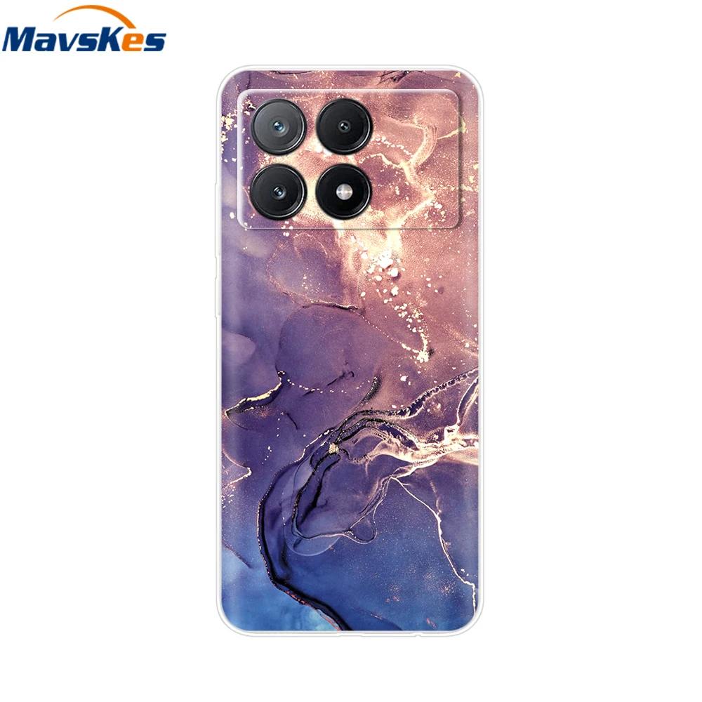 Чехол для Xiaomi Poco X6 Pro Мягкий окрашенный ТПУ чехол для телефона Для Xiomi Poco X6 PocoX6 Pro 5G Силиконовый чехол Цветочный Fundas Защитный