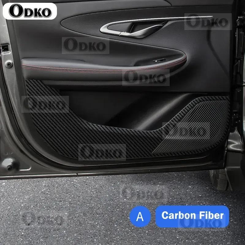 Для Changan Unik Uni k 2024 Накладка на дверь с рисунком под карбон Защита от пинков Устойчивая к истиранию и легкая