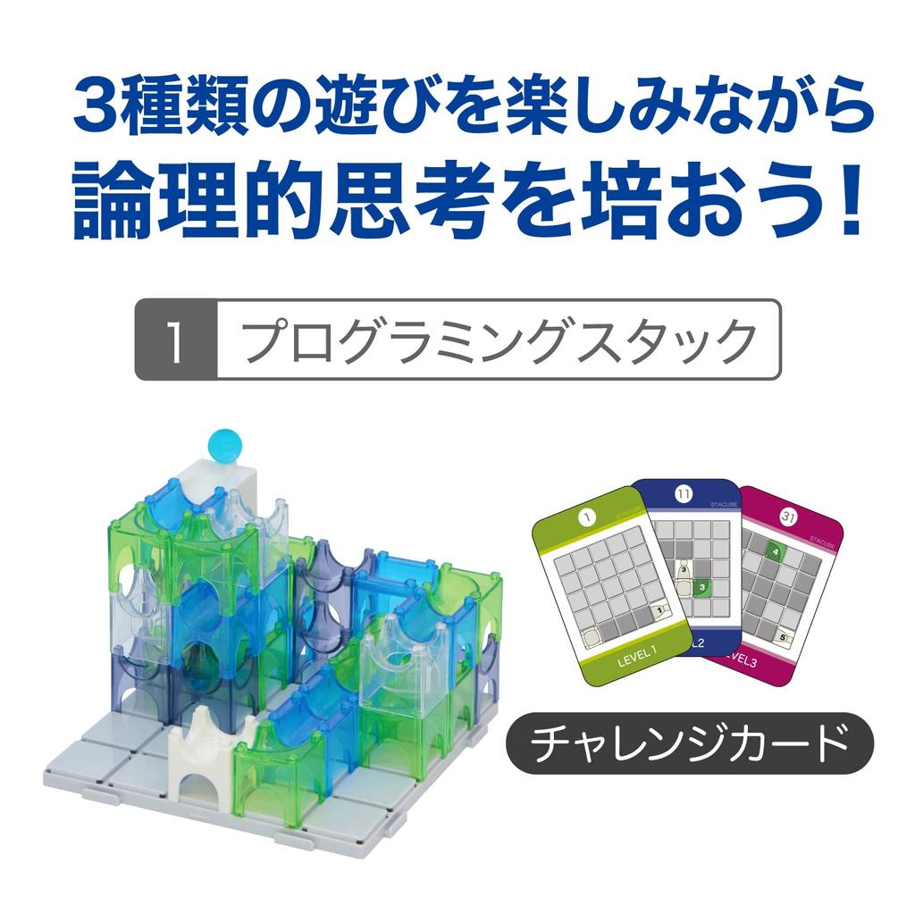 Toy Royal STACUBE 1-2 Player Programming Board (with Challenge Cards) - Develops Logical Thinking Skills, Adult-Friendly Toy (Ages 5+)