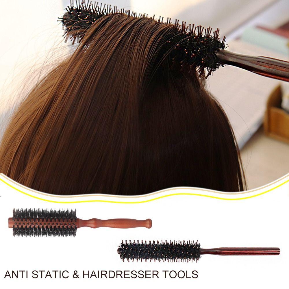 Hair Brush Small Round Brush Wooden Handle Hair Curly Comb New Teasing Brush Home