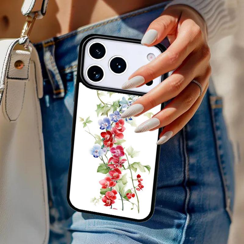 Цветная чехол-накладка с цветами орхидеи для iPhone 17 Air 14 15 13 12 Max Чехол для Apple 16e 11 Pro Max Plus Coque