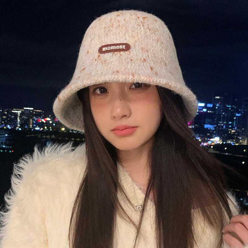 New Bucket Hat Women's Autumn and Winter Fashion Warm Knitted Basin Hat