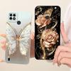 For Realme C21 RMX3201 Phone Case Bow Pattern Flower Butterfly Girly Back Cover Matte Silicone Soft Casing RealmeC21 C 21 2021