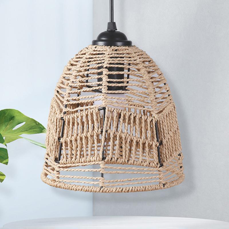 Подвесной абажур ручной работы плетеный абажур люстра крышка для ресторана бумажная веревка из ротанга