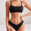 Women Seamless Bra Set Sexy Thong Low Waist Panties Wire Free Bra Bralette Lingerie Brassiere Ice Silk Female Underwear Set