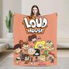 LLoud Houses Family Cartoon Flannel Throw Blanket for Couch Sofa Bed  Softized Quality Picnic Blanket