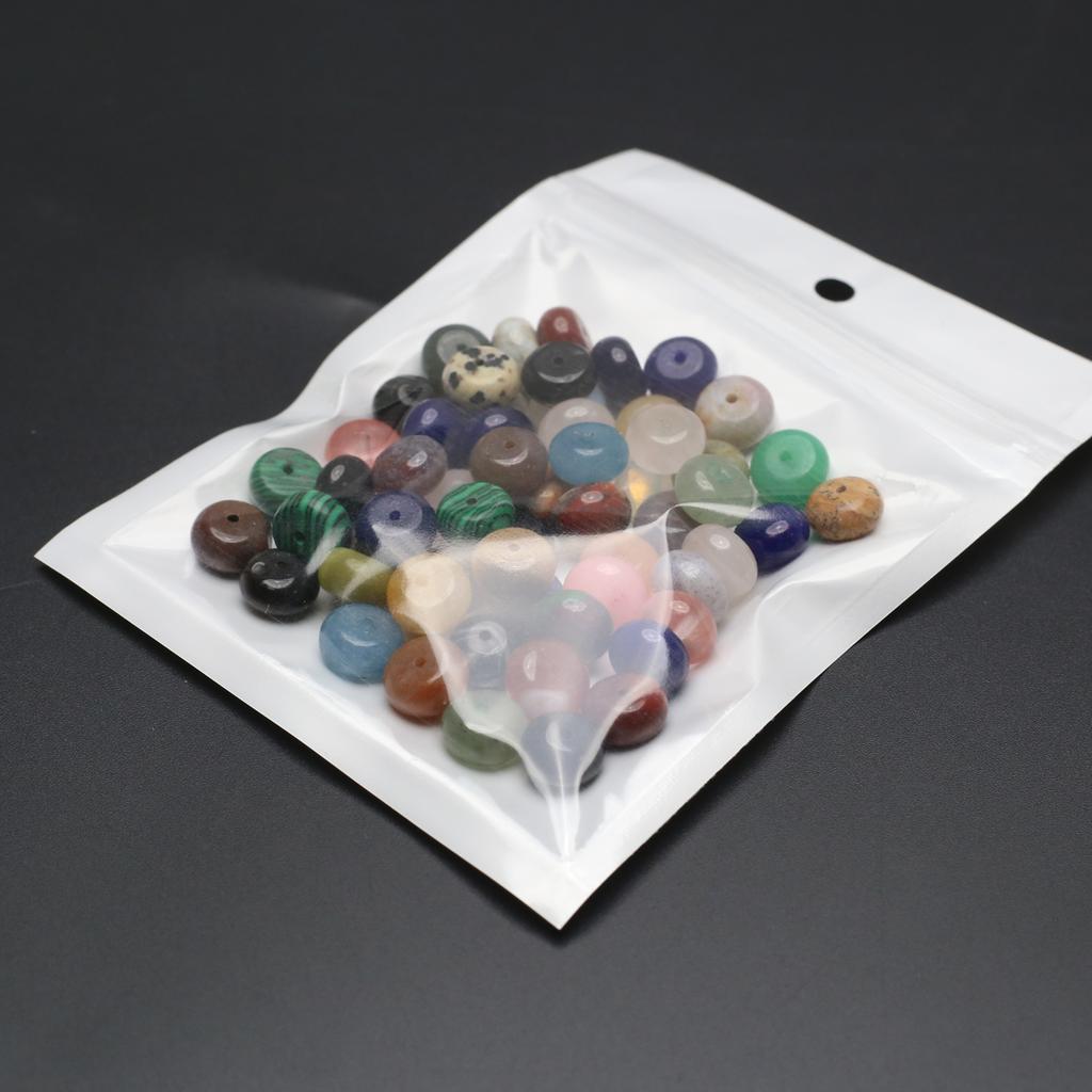 10Pcs Natural Stone Beads with Hole,Button Shape Crystal Sand Stone Gems Loose Beads for Jewelry Making DIY Necklaces Bracelets Earrings Accessories