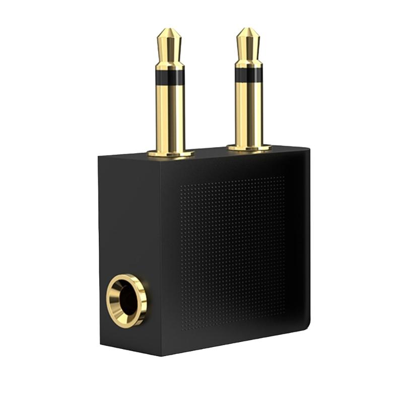 Standard 3.5mm Port Aircraft Headphone Adapter Gold Plated Sound Splitter Wear Resistant 3.5 Headphone Plug Converter