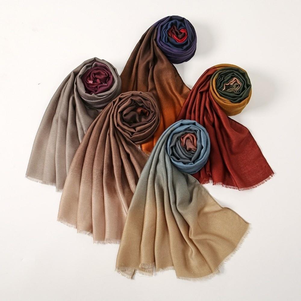 Tie-dyed Headscarf Wraps Cotton Long Shawls Simple Headband Scarves Femme Musulman