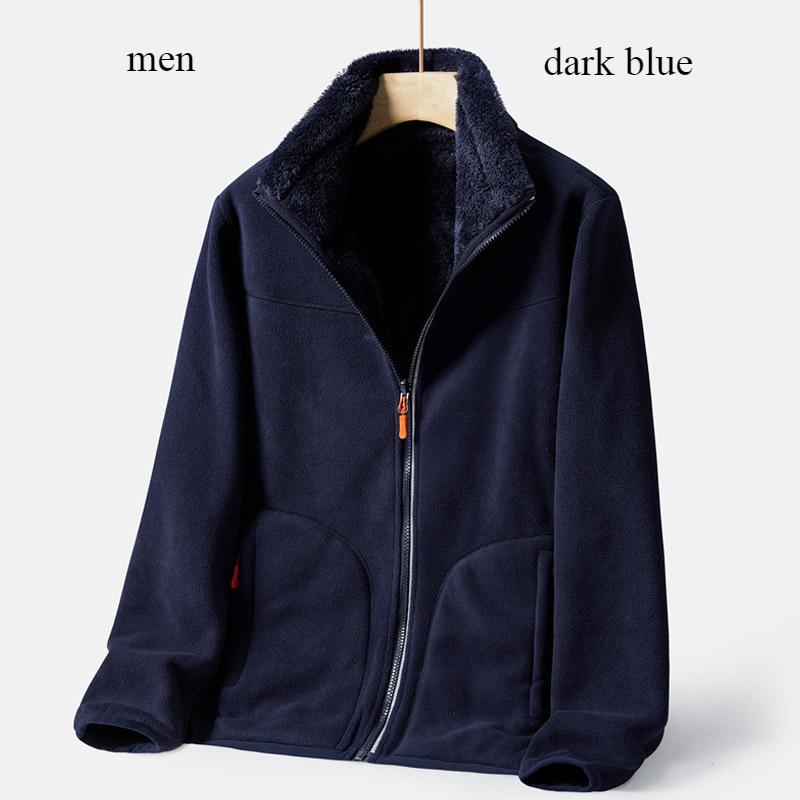 Мужская флисовая куртка для пары, двухсторонняя, мужская толстовка с капюшоном из толстого флиса, теплая куртка на осень-зиму, пальто