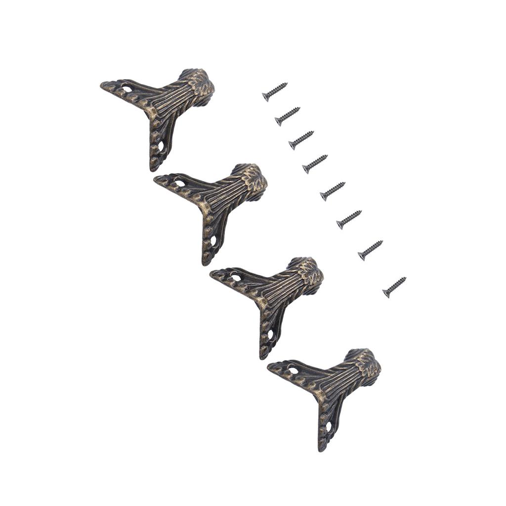 12 шт. Ножки для шкатулки для драгоценностей, античный элегантный внешний вид, прочный сплав премиум-класса, устойчивый к ржавчине, деревянный корпус