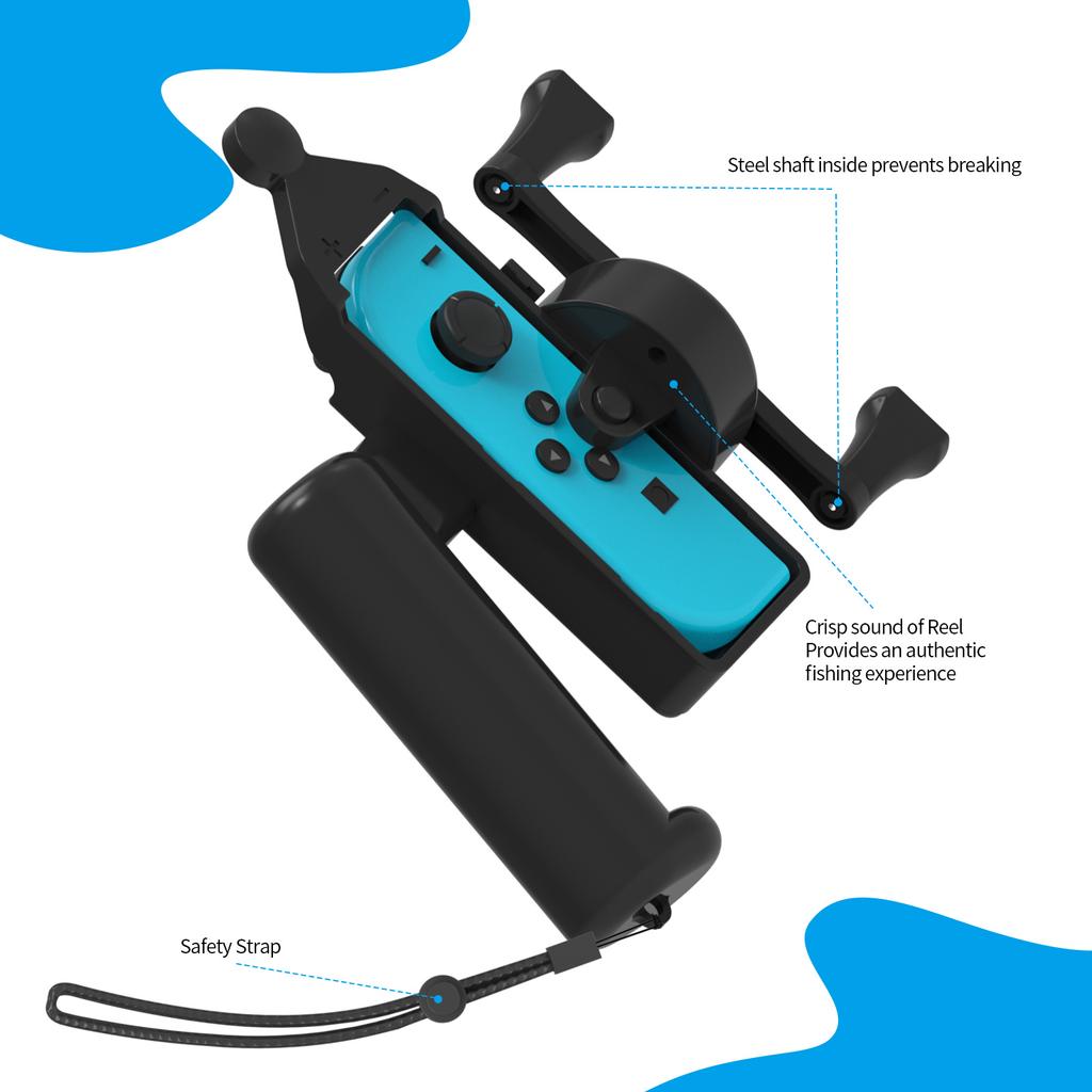 Somatosensory Fishing Rod Left and Right Small Gaming Handles Holder Grip for Switch/Switch OLED Console
