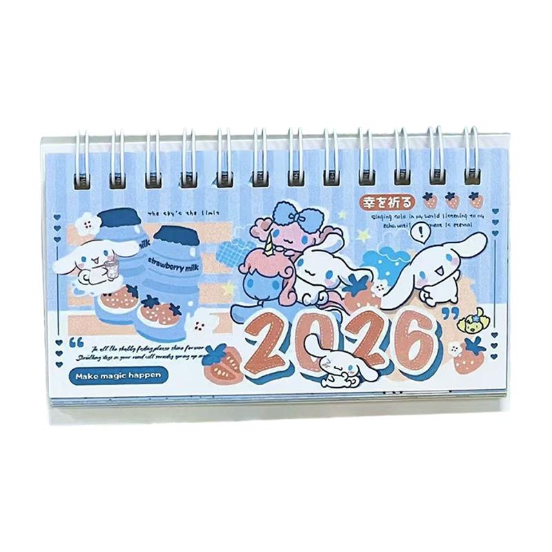 Hello Kitty 2026 Calendar Sanrio Long Desk Calendar Ornament Cartoon Kawaii Planner Agenda Daily Monthly Stationery Supplies