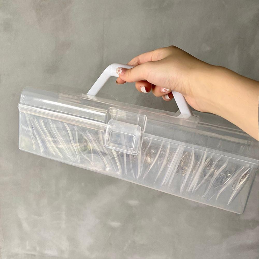 Прозрачный ящик для хранения, портативный футляр для ювелирных изделий, полезный настольный органайзер для школы, офиса, дома