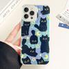 Милый чехол для телефона с черным котом и луной для iphone 16 15 14 7 8 Plus 13 Pro Max 16e X XS XR SE 2022 Чехол для девочек Мягкая задняя силиконовая крышка