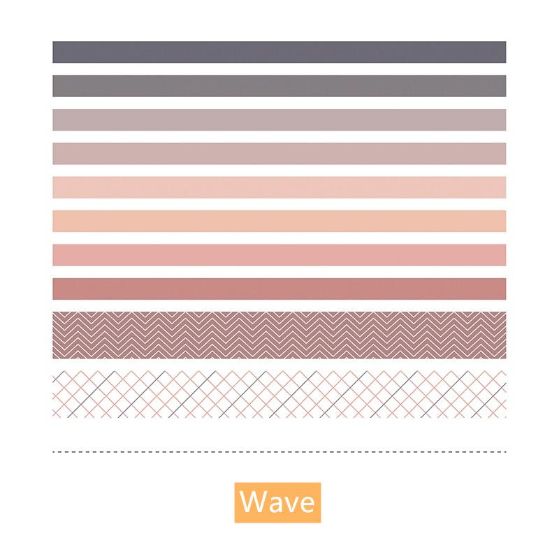 10pcs Basic Color Paper Washi Tape Set 10mm 25mm Rainbow Adhesive Masking Tapes Stickers Decoration Album Diary A6174