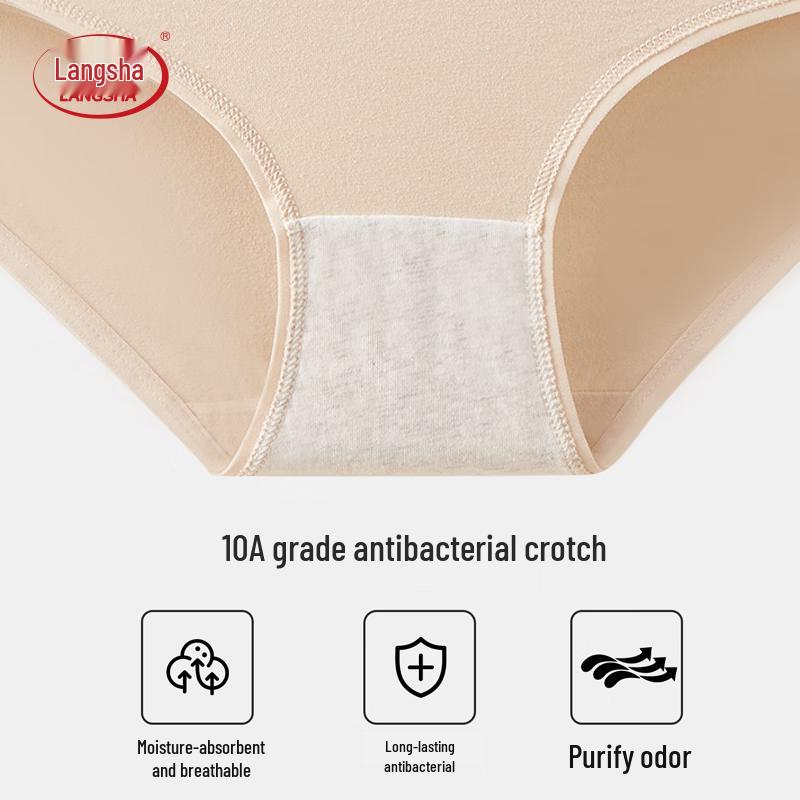 Langsha Women's Pure Cotton Antibacterial Bow Briefs Multi-pack